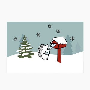 Cartolina postale di Holiday Mail Hedgehog