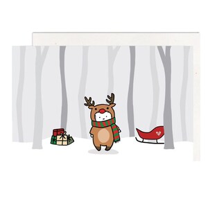 Hedgehog Holiday Reindeer Greeting Card