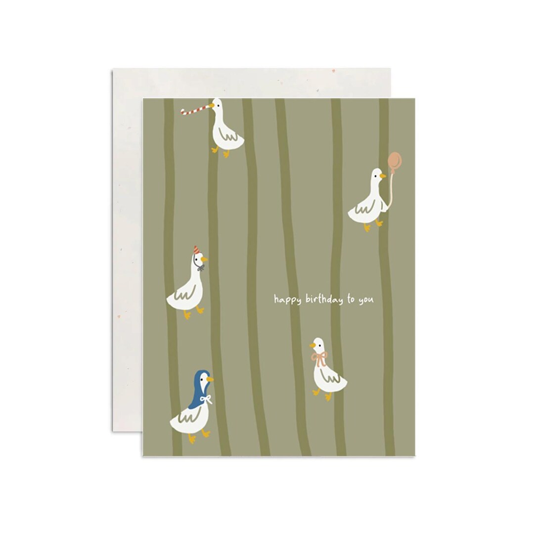 Goose Birthday Card: Hand-drawn Greeting Card - Etsy