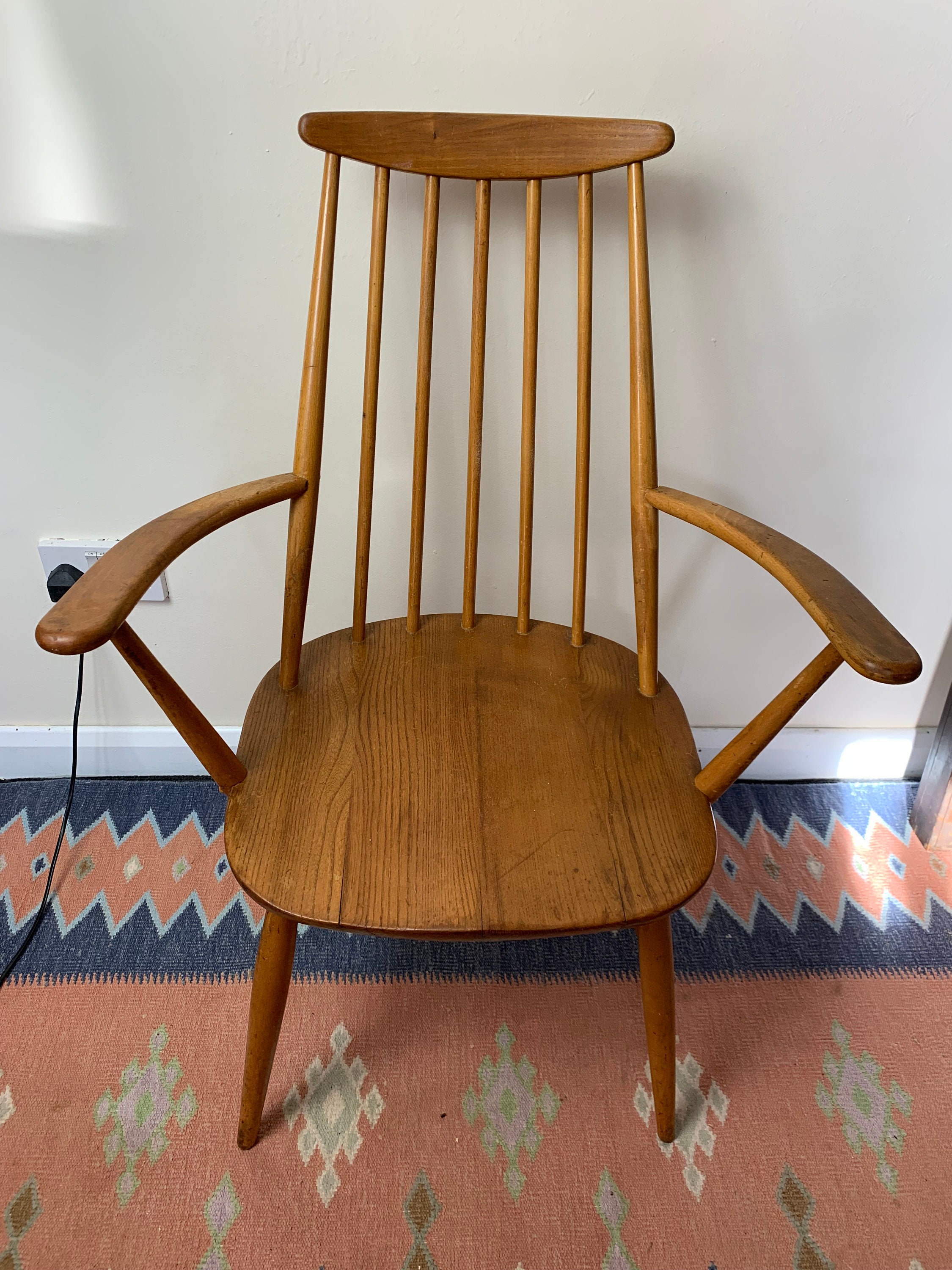 Vintage Mid Century Carver Armchair in the Style of Ercol UK