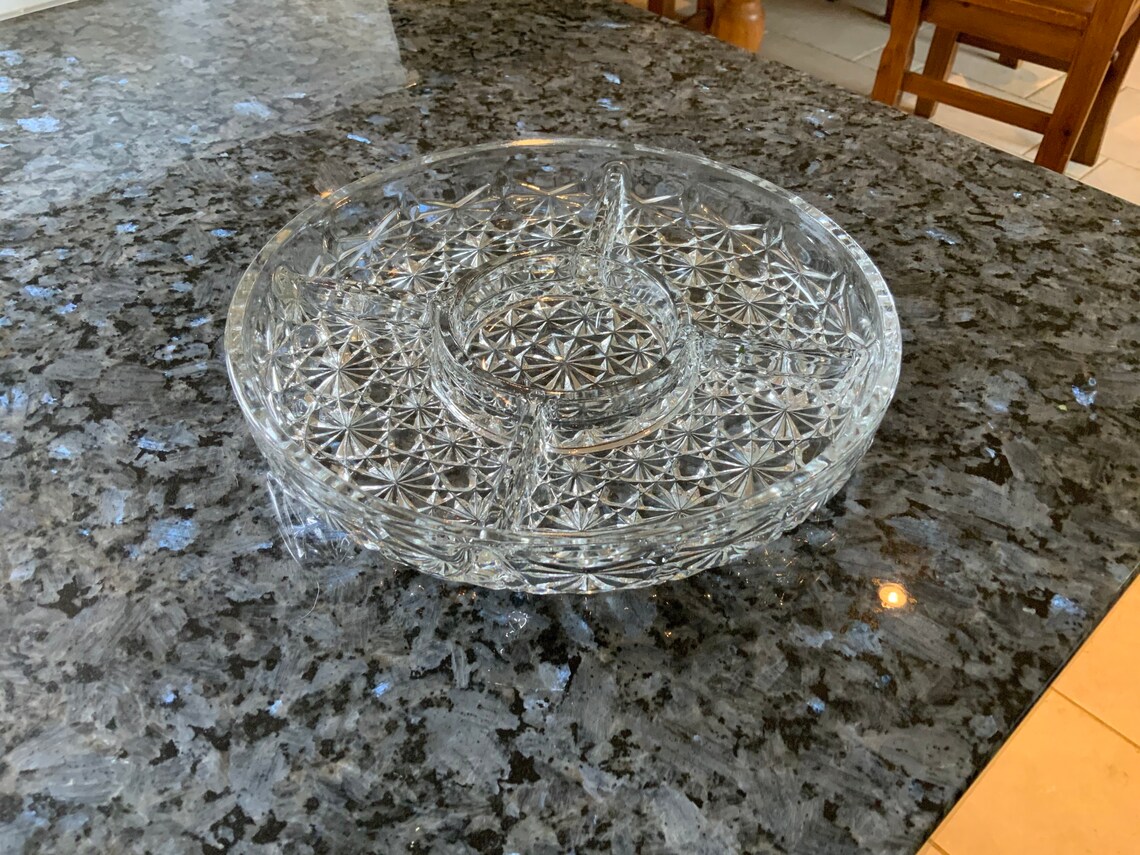 Glass snack serving tray Etsy