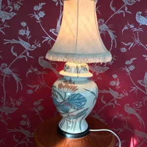 Vintage Chinese ginger jar lamp mid century aged crackle glaze