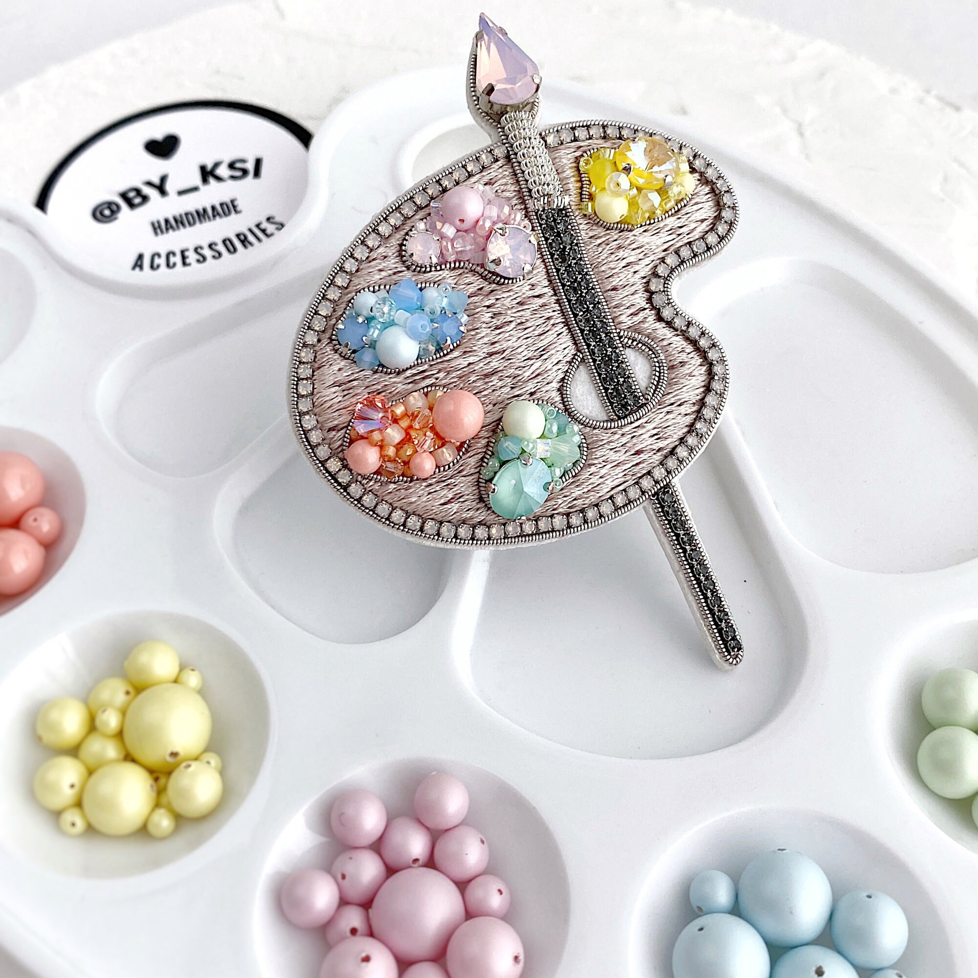 Beaded Brooch Paint Palette Artist Gifts for Women Etsy