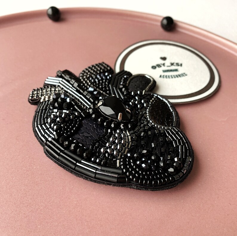 Anatomical Heart Beaded Brooch Popular Right Now Embroidered Heart Brooch Pin