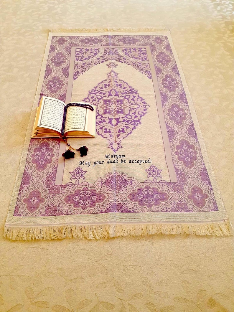 Personalized Prayer Mat Rug Quran Yaseen Tasbeeh Islamic Gift Etsy