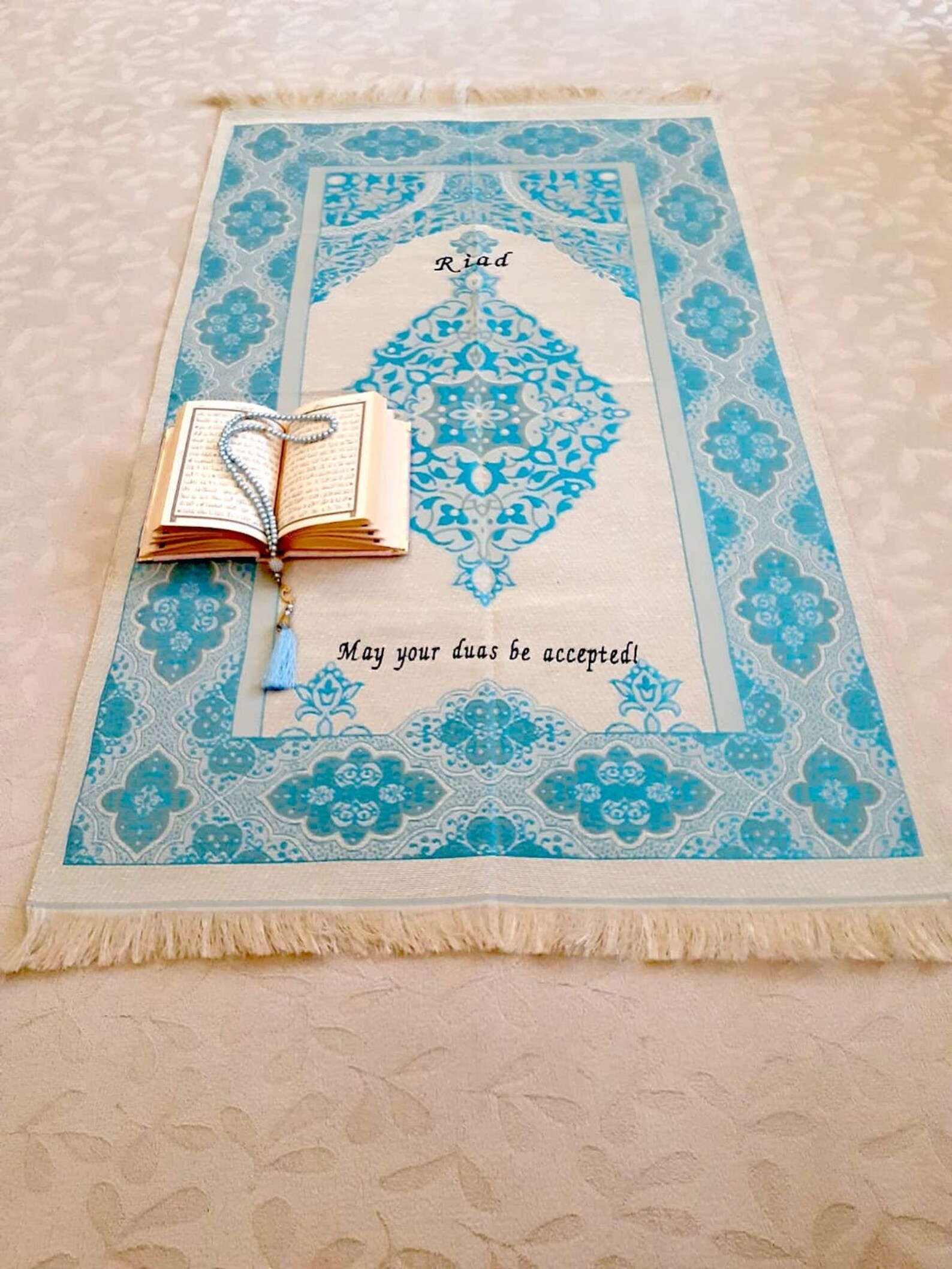 Personalized Prayer Mat Rug Quran Yaseen Tasbeeh Islamic Gift Etsy
