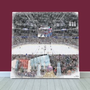 Ball Arena Print / Canvas Wall Art, Colorado Avalanche Hockey, Sports Art