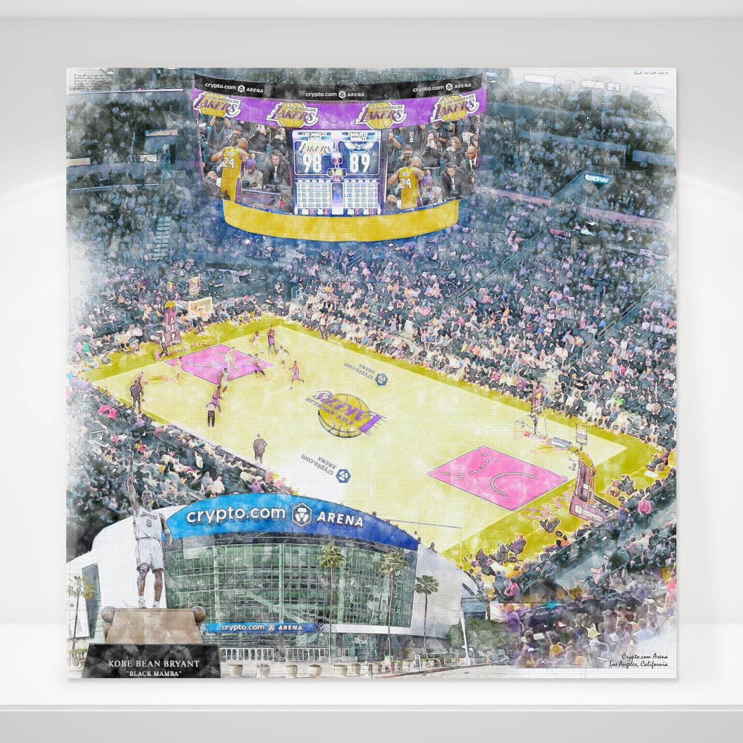Crypto.com Arena Art Print: Los Angeles Lakers Basketball Canvas - Etsy