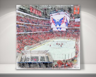 Capital One Arena  Canvas / Print, Washington Capitals Hockey, Sports Art