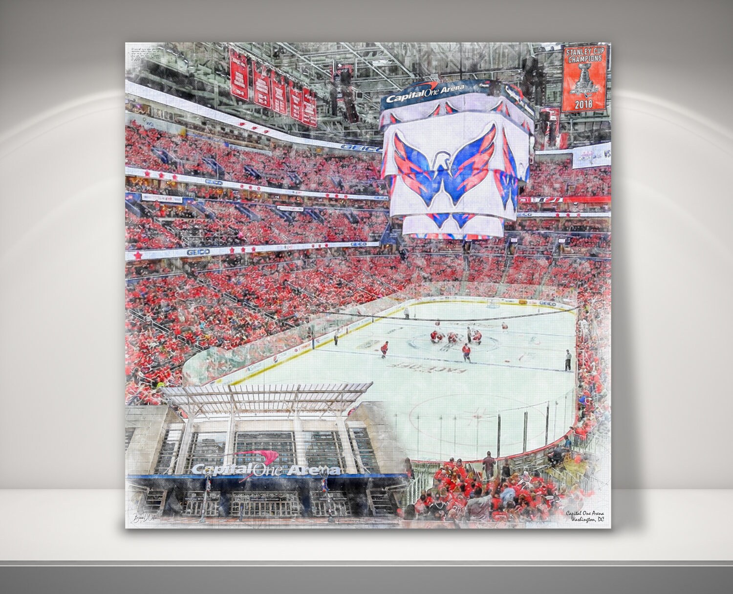 2018 Stanley Cup Panoramic Poster - Washington Capitals