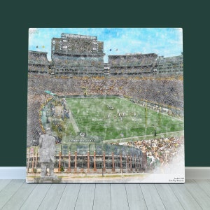 Lambeau Field Print / Canvas Wall Art, Green Bay Packers Football, Sports Art