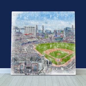 Truist Park Wall Art • Atlanta Braves Stadium Print • Canvas Wrap or Fine Art Paper • Fan Cave Decor Gift