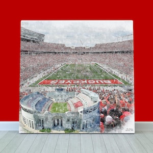 Ohio Stadium Print / Canvas Wall Art, Ohio State Buckeyes College Football, Sports Art
