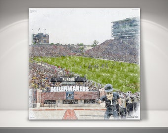 Ross-Ade Stadium  Canvas / Print, Purdue Boilermakers College Football, Sports Art