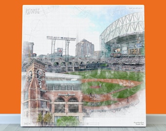 Houston Astros Baseball Wall Art, Minute Maid Park Print or Canvas