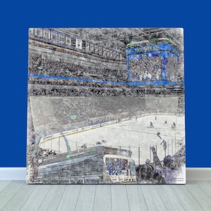 Enterprise Center Print / Canvas Wall Art, Artist Drawn Hockey Arena, St. Louis Blues Hockey, Sports Art