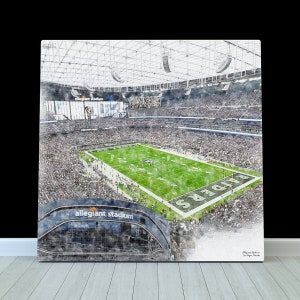 Allegiant Stadium Print / Canvas Wall Art, Las Vegas Raiders Football, Sports Art
