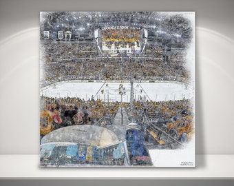 Bridgestone Arena Canvas / Print, Artist Drawn Hockey Arena, Nashville Predators Hockey, Sports Art