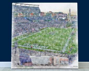 New England Patriots Football Wall Art, Gillette Stadium Print or Canvas