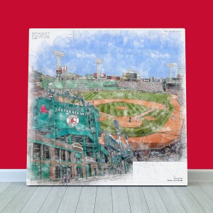 Fenway Park Wall Art • Boston Red Sox Stadium Print • Canvas Wrap or Fine Art Paper • Fan Cave Decor Gift