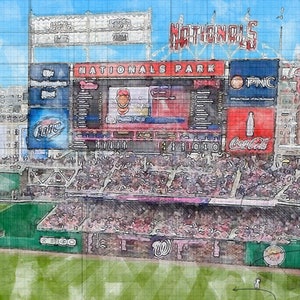 Nationals Park Canvas / Print, Washington Nationals Baseball, Sports Art image 2