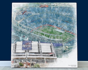 Denver Broncos Football Wall Art, Empower Field at Mile High Print or Canvas
