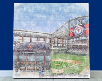 Globe Life Field  Canvas / Print, Texas Rangers Baseball, Sports Art