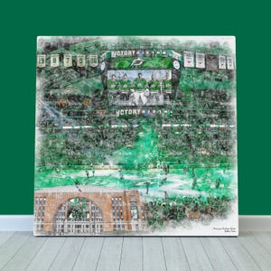 American Airlines Center Hockey Arena Print / Canvas Wall Art Sketch, Dallas Stars Hockey, Sports Art