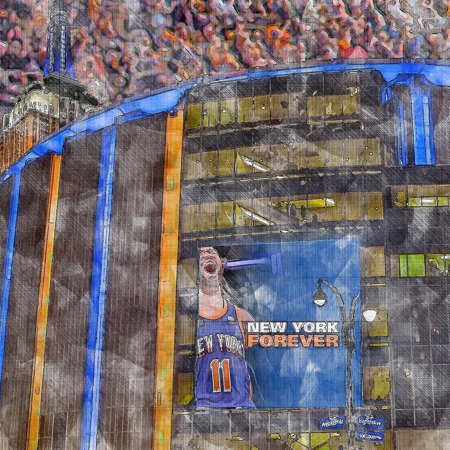 New York Knicks Basketball Wall Art, Madison Square Garden Print or ...