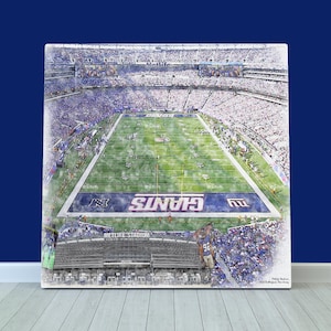 Decoración de pared de los New York Giants, impresión o lienzo del MetLife Stadium.