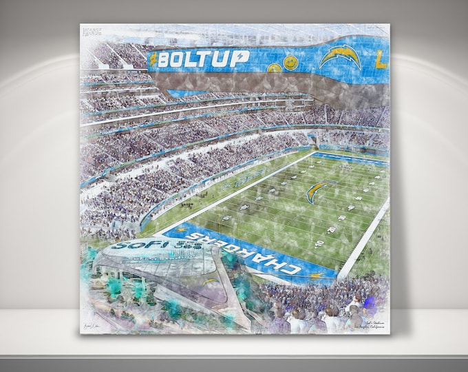 SoFi Stadium  Canvas / Print, Los Angeles Chargers Football, Sports Art