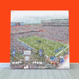 Florida Field at Ben Hill Griffin Stadium Print / Canvas Wall Art, Florida Gators College Football, Sports Art