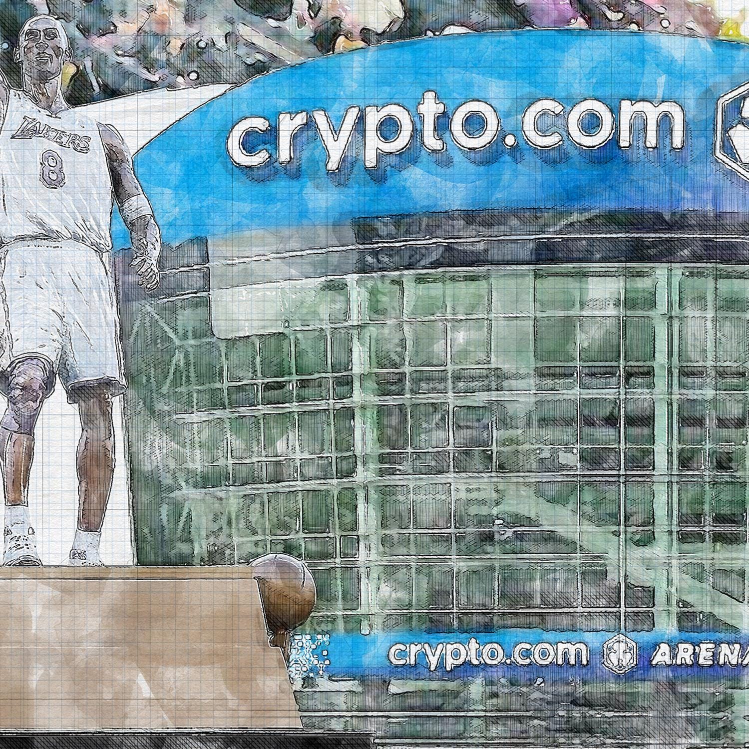 Crypto.com Arena Art Print: Los Angeles Lakers Basketball Canvas - Etsy