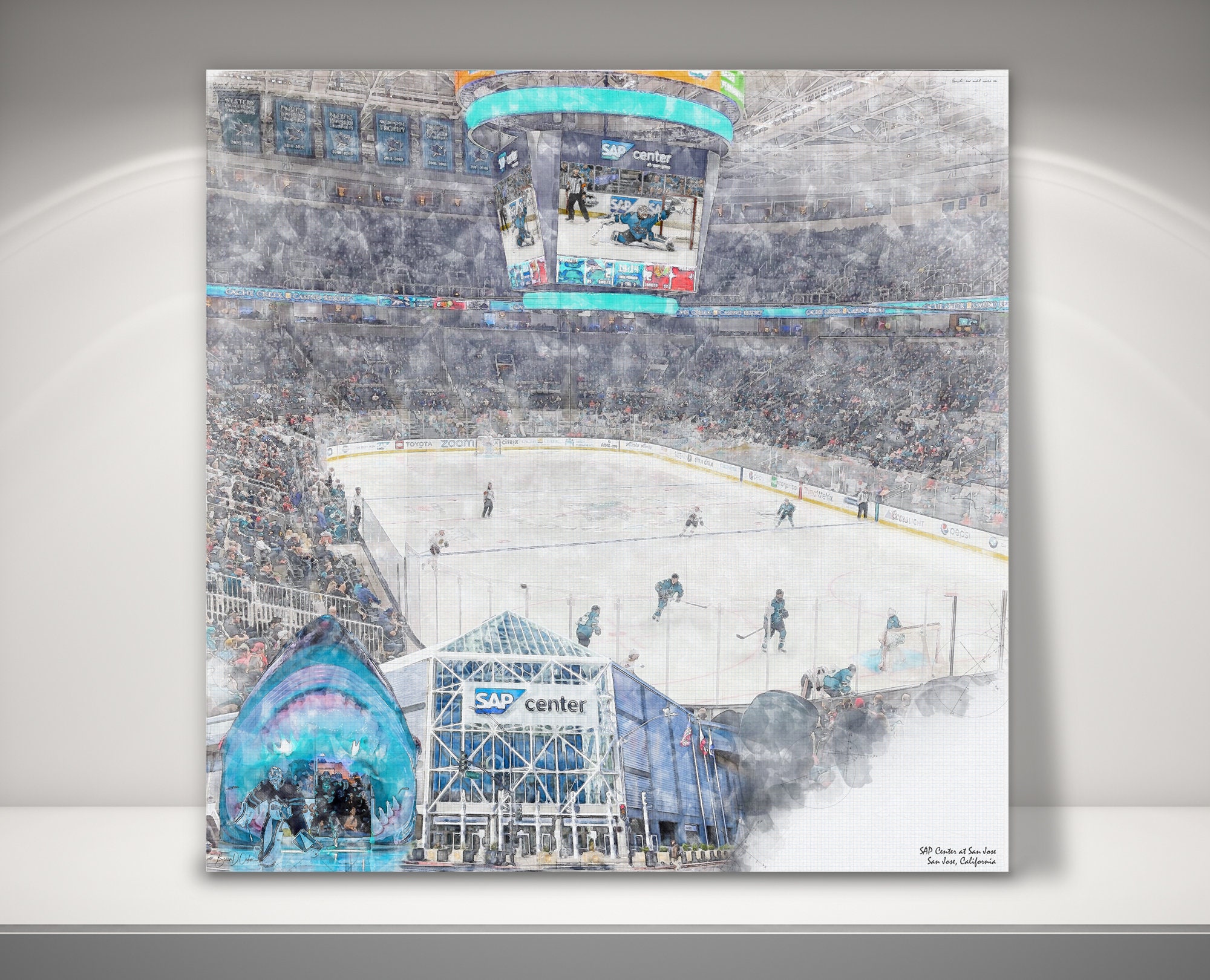 Buy San Jose Sharks-inspired Hockey Art Print: Hockey Wall Art Online in  India 