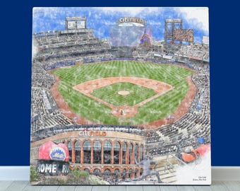 Citi Field: New York Mets Baseball Stadium Wall Art, New York Baseball Gift