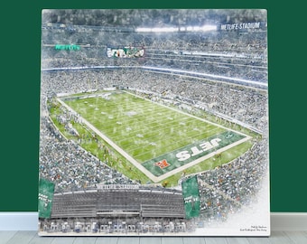New York Jets Football Wall Art, MetLife Stadium Print or Canvas