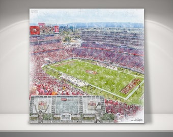 Levi’s Stadium  Art Canvas / Print, San Francisco 49ers Football, Sports Art