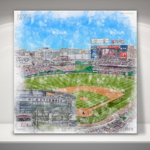 Nationals Park Canvas / Print, Washington Nationals Baseball, Sports Art image 1