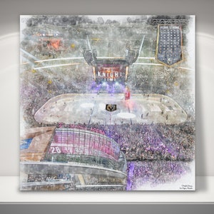 T-Mobile Arena  Art Canvas / Print, Vegas Golden Knights Hockey, Sports Art