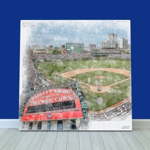 Wrigley Field  Canvas / Print, Chicago Cubs Baseball, Sports Art