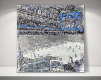 Enterprise Center Canvas / Print, Artist Drawn Hockey Arena, St. Louis Blues Hockey, Sports Art