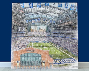 Indianapolis Colts Football Wall Art, Lucas Oil Stadium Print or Canvas