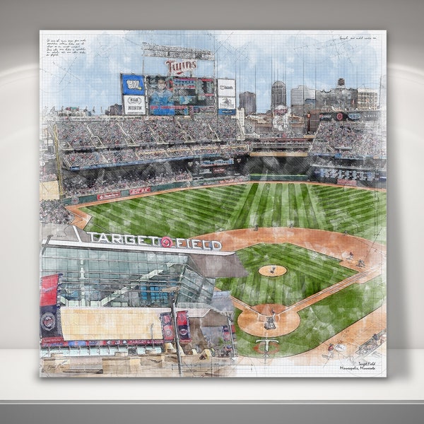 Target Field  Canvas / Print, Minnesota Twins Baseball, Sports Art