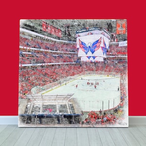 Capital One Arena Print / Canvas Wall Art, Washington Capitals Hockey, Sports Art
