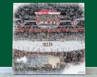 Minnesota Wild Hockey Wall Art, Xcel Energy Center Print or Canvas