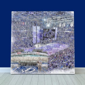 Amalie Arena Print / Canvas Wall Art, Tampa Bay Lightning Hockey, Sports Art