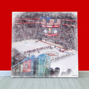 Prudential Center Print / Canvas Wall Art, New Jersey Devils Hockey, Sports Art