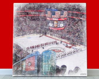 New Jersey Devils Hockey Wall Art, Prudential Center Print or Canvas