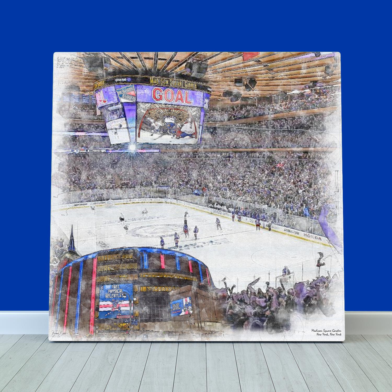 Madison Square Garden Print / Canvas Wall Art, New York Rangers