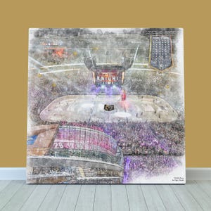 T-Mobile Arena Print / Canvas Wall Art, Vegas Golden Knights Hockey, Sports Art